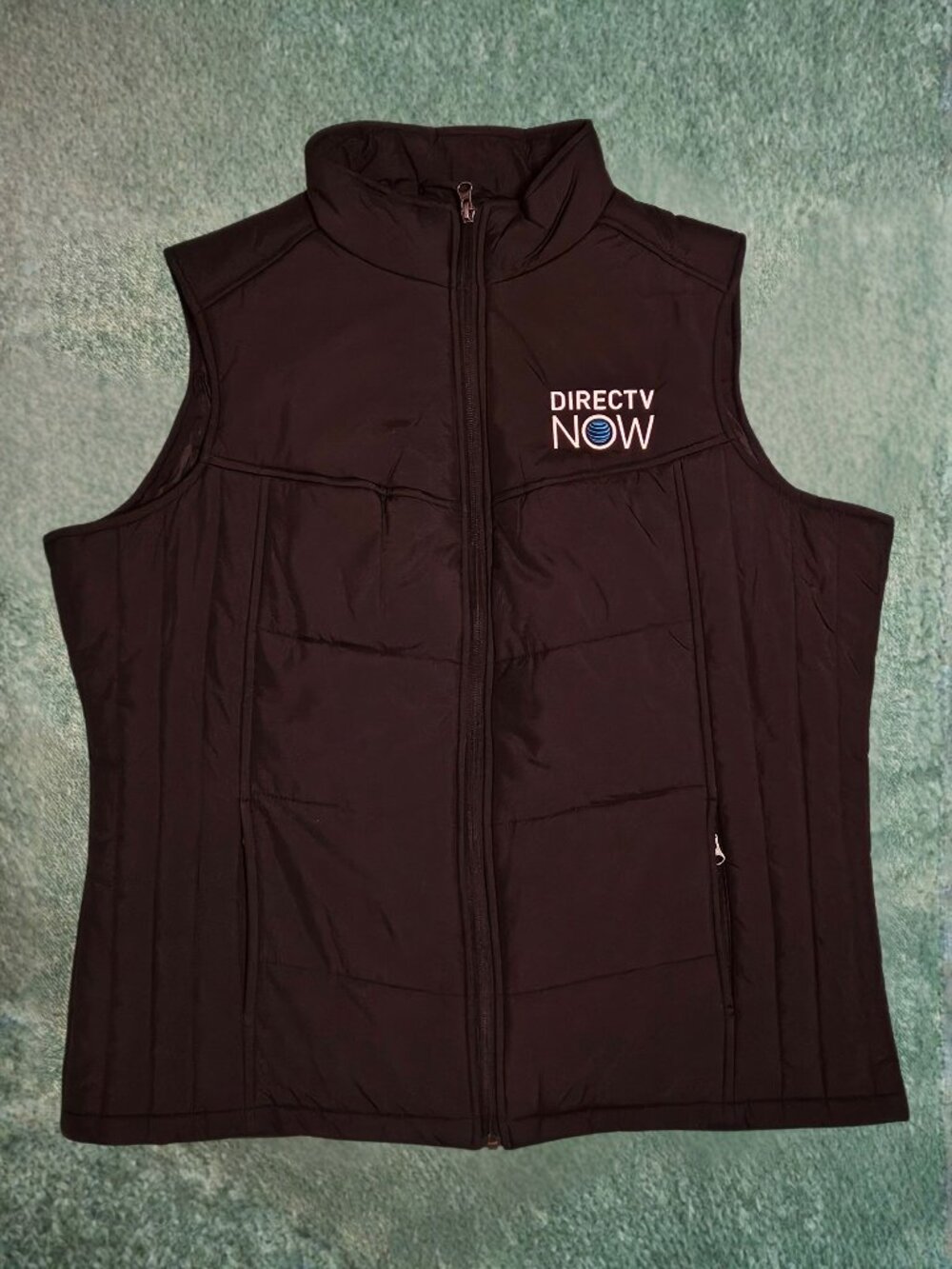 Port Authority Ladies XL Full Zip Quilted Puffer Vest Black - DIRECTV Now Logo